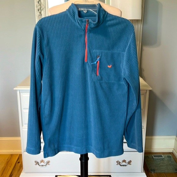 Southern Marsh Grid Fleece Pullover Mens Womens XS Blue - Picture 2 of 7